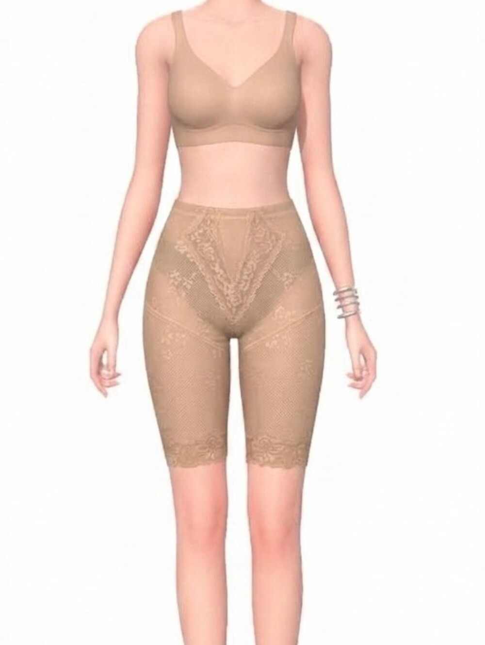 Seamless High-Waist Shaping Shorts in Nude